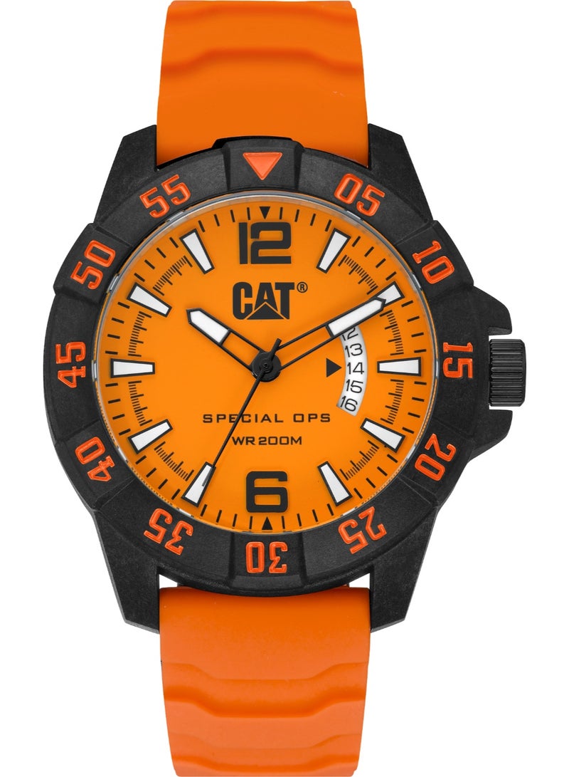 Caterpillar Special Ops Karbon 4 K4.121.28.838 Orange Strap Black Bezel Orange Dial Watch - Image 1